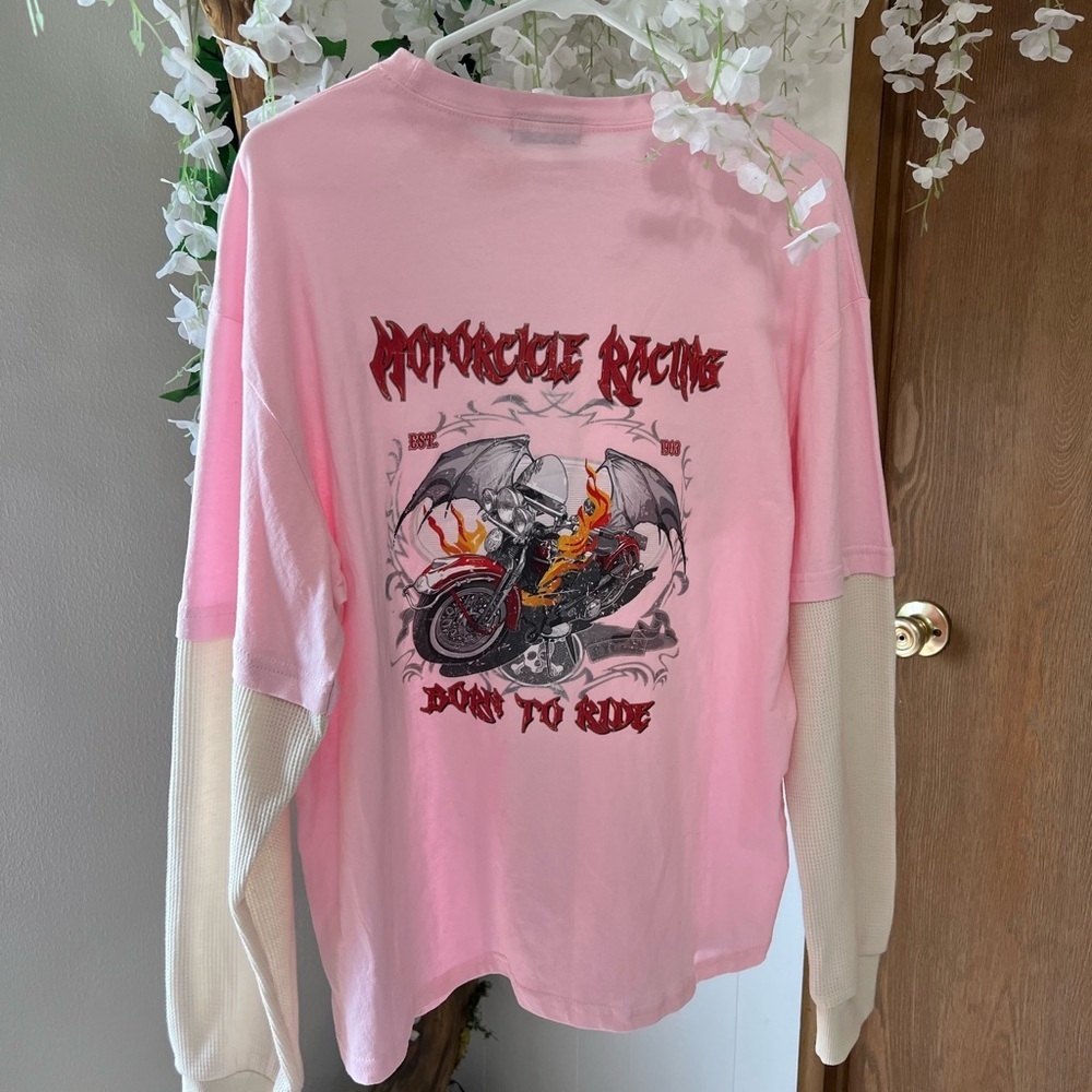 Edikted Racing Oversized Layered T-Shirt 🔥 💖🖤 🏍️ - Picture 11 of 13